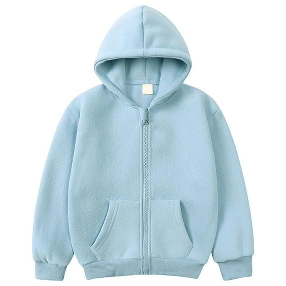 Gubotare Girls Jacket Fleece Girls Full-Zip Hooded Sweatshirt Fur Lined Funny Pattern Size 9-10 (Blue,9-10 Years)