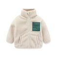 thumbnail image 1 of Gubotare Girls Jackets Toddler Girls Long Sleeve Winter Fleece Solid Colour Coat Jacket Warm Outwear Size 12 18 Months (White,12-18 Months), 1 of 3