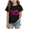 thumbnail image 1 of Gubotare Girls July 4th Shirts Baby Girls' and Toddler Short Sleeve Everyday T Shirts (Black,Size 5-6 Years), 1 of 4