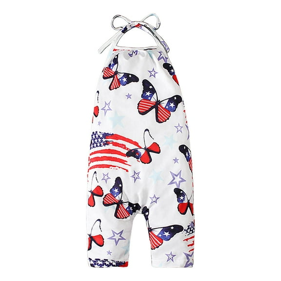 Gubotare Girls Jumpsuits Fancy Girl's Sleeveless Spaghetti Strap Cami Jumpsuits Size 4-5T (Blue,4-5 Years)