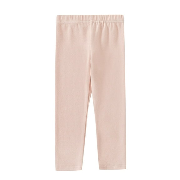 Gubotare Girls Leggings Capri Little Girls Leggings Cotton Stretch Soft Tight Dance Pants Size 7-8 (Light Pink,7-8 Years)