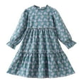 thumbnail image 1 of Gubotare Girls Long Sleeve Dress Little Girls Fall Maxi Dresses Long Sleeve Outfits Size 6-7(Sky Blue,6-7 Years), 1 of 7