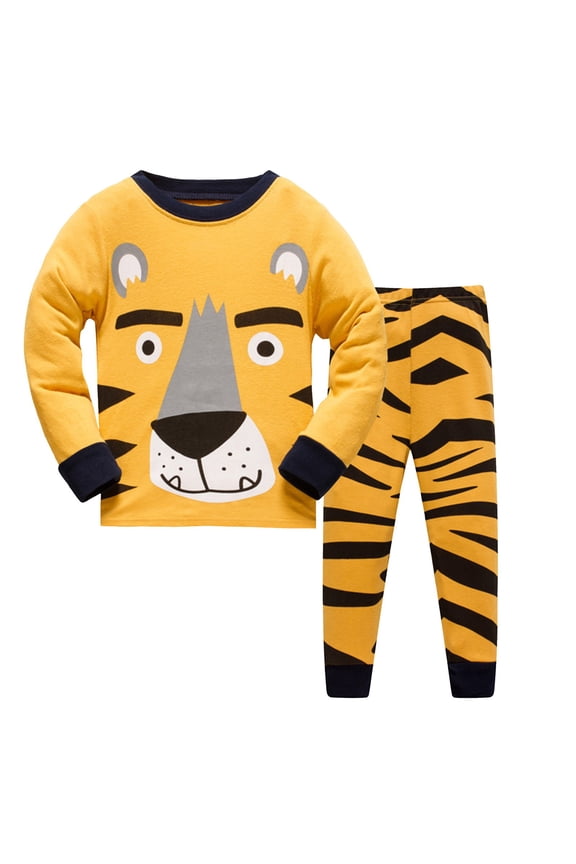 Girls Long Sleeve Pajamas Pajama Set for Toddlers with Improved Tensile Strength, Snug Fit Pjs Sleeper for Baby Boys Girls Kids Size 2T 3T (Orange,2-3 Years)