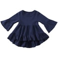 thumbnail image 1 of Gubotare Girls Long Sleeve Tshirt Girls Cute Shirts Lace Embroidered Long Sleeve Tops Fall Fashion Knit Crewneck Blouses Size 5T 6T (Navy,5-6 Years), 1 of 8
