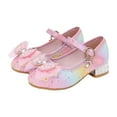 thumbnail image 1 of Gubotare Girls Mary Jane Shoes Sparkly Flower Girls Pumps, Cute Princess Low Heels for School, Wedding, Party (Toddler/Little Kids/Big Kids) Size 1 (Pink,Big Kids 1 ), 1 of 5