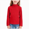 thumbnail image 1 of Gubotare Girls Mock Neck Long Sleeve Shirts Kids Layering Tops Turtleneck Undershirt Plain Spring Fall T Shirt Basic Tee Casual School Size 9-10 (Red,9-10 Years), 1 of 6