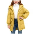 thumbnail image 1 of Gubotare Girls' Outerwear Jackets Toddler Winter Coats Puffer Padded Jacket Baby Boys Girls Bear Hoods Down Jacket Light Weight Infant Outerwear 2T 3T (Yellow,2-3 Years), 1 of 6