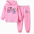 thumbnail image 1 of Gubotare Girl Clothes Winter Toddler Girl Clothes Little Girls Kids 2pcs Outfits Hoodie Leggings 5T 6T (Pink,5-6 Years), 1 of 7