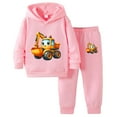 thumbnail image 1 of Gubotare Girls Outfits Sets Winter Kids Print Hoodie and Pants Set Hooded Sweatshirt Sweatpants Outfit for Girls Size 6-7 (Pink,6-7 Years), 1 of 7