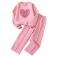 thumbnail image 1 of Gubotare Girls Outfits Sweatpants and Shirt Girls Fall Outfits Kids Sweatsuit 2 Piece Outfits Long Sleeve Sweatshirt Top Sweatpants Girls' Clothing Set 9-10 Years (Pink,9-10 Years), 1 of 9