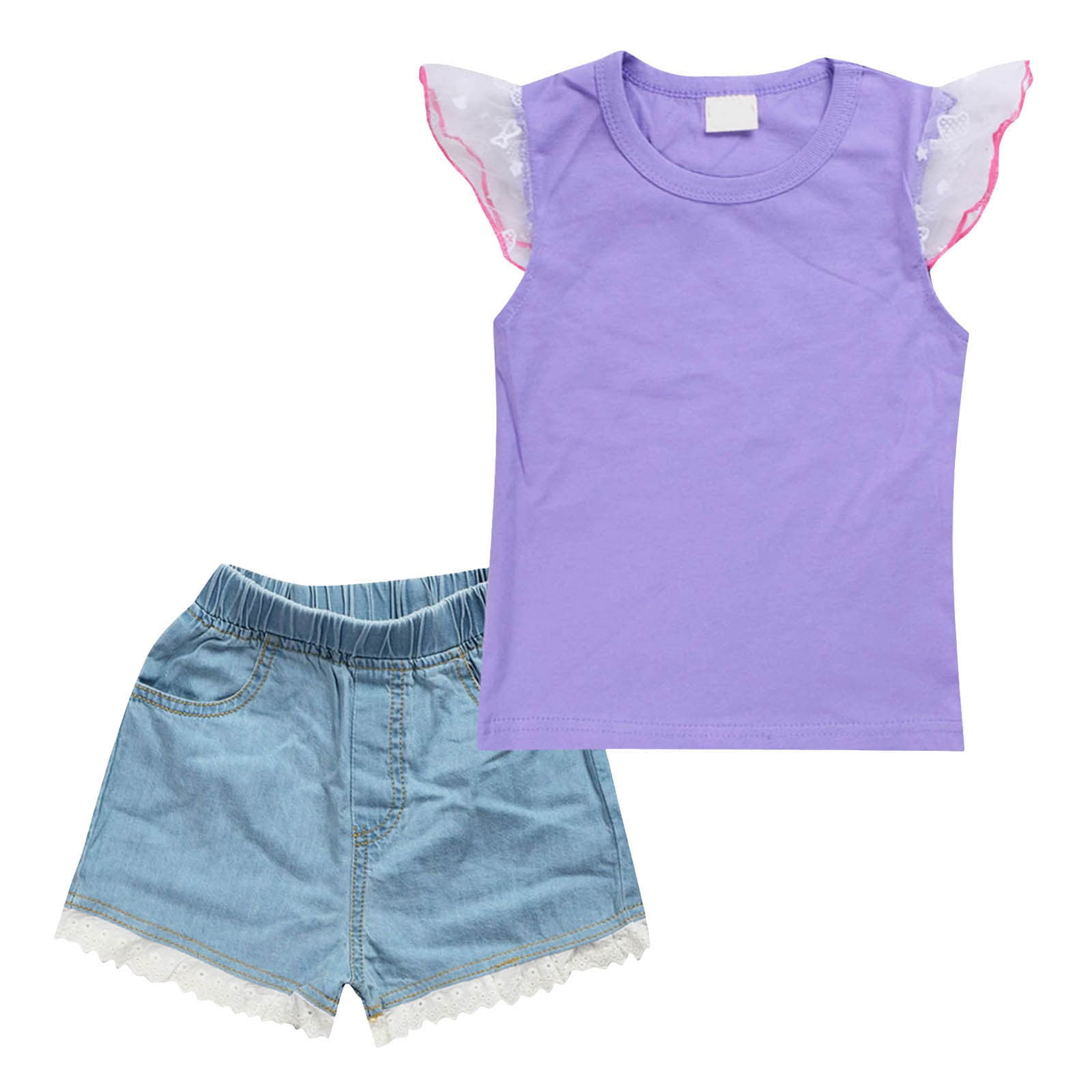 Gubotare Girls Outfits Trendy Toddler Baby Girl Summer Outfit Bow ...