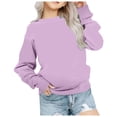 thumbnail image 1 of Gubotare Girls Oversized Sweatshirt Toddler Girl's Crewneck Pullover Sweatshirt Kid Girl Autumn Outfits Pullover Preppy Sweatshirt Size 6T 7T (Purple,6-7 Years), 1 of 5