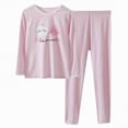 thumbnail image 1 of Gubotare Girls Pajama Sets Cute Little & Big Girls Pajamas - Comfy Long Sleeves 2PCS PJS Size 14-15 (Purple,14-15 Years), 1 of 8