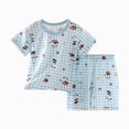 thumbnail image 1 of Gubotare Girls Pajama Sets Girls Pajamas Set Short Sleeve Sleepwear Summer Lounge Set Soft Pjs for Kids Size 7-8 (Blue,7-8 Years), 1 of 3