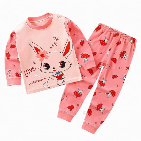 Gubotare Girls Pajamas Long Sleeve Baby and Toddler Snug Fit 2-Piece Pajama Set 12 18 Months (Light Pink,12-18 Months)
