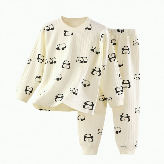 Gubotare Girls Pajamas Long Sleeve Unisex Toddlers and Baby Snug-Fit Cotton Pajamas 3T 4T (White,3-4 Years)