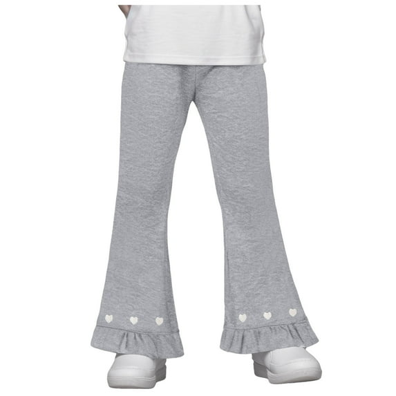 Gubotare Girls Pants Girls Soft Workout Sweatpants Lightweight Casual Athletic Joggers Pants Size 5T 6T (Grey,5-6 Years)