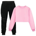 thumbnail image 1 of Gubotare Girls Pants Set Girls Clothes Sweatshirt Elastic Waist Sweatpants 2PCs Girls' Clothing Sets Size 6-7 (Pink,6-7 Years), 1 of 6