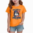 thumbnail image 1 of Gubotare Girls Patriotic T-Shirts 4th of July Girl American Flag Shirts Bow Tshirt 4th of July Shirt Short Sleeve Tees Size 7-8 (Orange,7-8 Years), 1 of 4