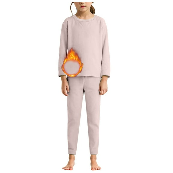 Gubotare Girls Pjs Long Sleeve Girls’ Pajama Sets 2-Piece Set Snug Fit Soft Long Sleeve Pajama Tops & Sleepwear Pants Size 8-9 (Pink,8-9 Years)