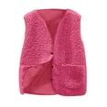 thumbnail image 1 of Gubotare Girls Polar Fleece Vest Boys Girls Polar Fleece Vest Jacket Zip Up Lightweight Collared Warm Outerwear Vest Sleeveless 2025 Fall Tops Size 13-14 (Hot Pink,13-14 Years), 1 of 6