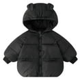 thumbnail image 1 of Gubotare Girls Puffer Coat Winter Coats for Kids with Hoods Light Puffer Coat for Baby Boys Girls Infants Toddlers Down Alternative Clothing 2T 3T (Black,2-3 Years), 1 of 5