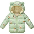 thumbnail image 1 of Gubotare Girls Puffer Jacket Baby Boys Girls Down Jacket Toddler Winter Warm Puffer Down Coat Hooded Snowsuit Size 3T 4T (Light Green,3-4 Years), 1 of 7