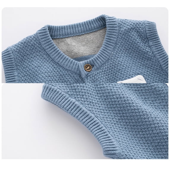 Gubotare Girls Pullover Sweater Plush Inner Wear Fall And Winter Baby Vest Bear Print Vest Spring Children Warm (Blue,2-3 Years)