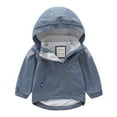 thumbnail image 1 of Gubotare Girls Rain Jacket Boys Girls Waterproof Hooded Jackets Cotton Lined Rain Jackets Size 5T 6T (Grey,5-6 Years), 1 of 2