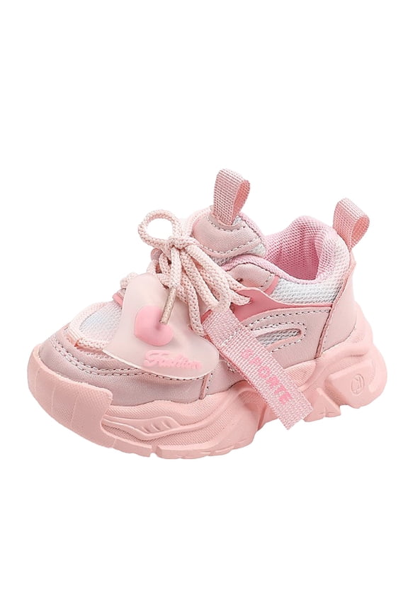Girls Running Shoes Sneakers Princess Fashion Casual Sports Shoes Girls Tennis Shoes (Pink,2-2.5 Years)