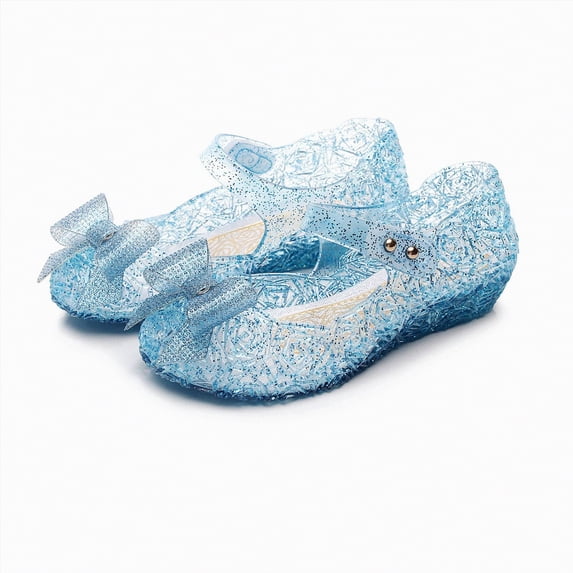 Gubotare Girls Sandals Flats Mary Jane Dance Party Cosplay Shoes, Princess Birthday Sandals for Little Girls Toddler Size 12.5 (Sky Blue,Little Kids 12.5)