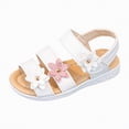 thumbnail image 1 of Gubotare Girls Sandals Girls Double Buckle Slip On Slide Sandals Size 1 (White,Big Kids 1), 1 of 9