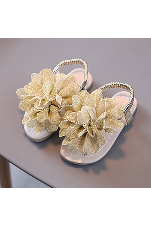 Girls Sandals Kids Open Toe Ankle Strap Dress Shoes Flower Wedding Party for Toddler Little Big Kid (Pink,8.5)