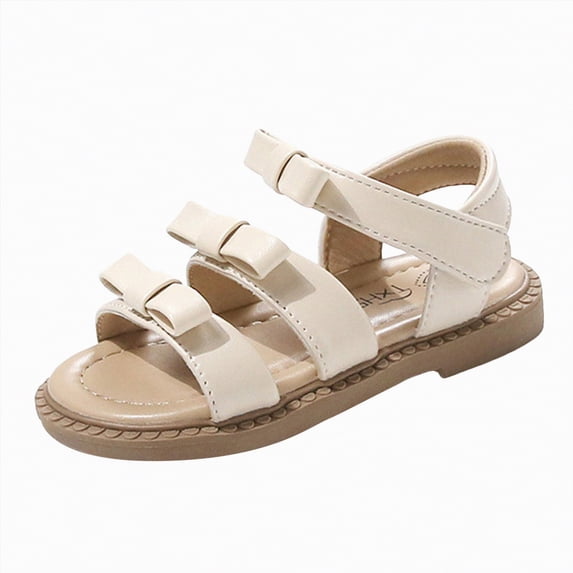 Gubotare Girls Sandals Wide Kids Sandals Boys Girls Slide Summer Non-Slip Cork Toddler Slippers with Adjustable Straps for Indoor Outdoor Size 10.5 (Beige,Toddler 10.5)