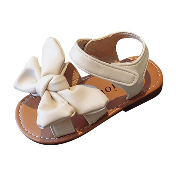 Gubotare Girls Sandals Youth Kids Girls Open Toe Sandals Summer Shoes with Arch Support (Toddler/Little Kid) Size 8 (White,Toddler 8)