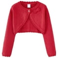 thumbnail image 1 of Gubotare Girls School Cardigans Girls Cardigan Sweaters Long Sleeve Cable Knitted Cropped Sweater Button Closure Tops Size 7-8 (Red,7-8 Years), 1 of 9