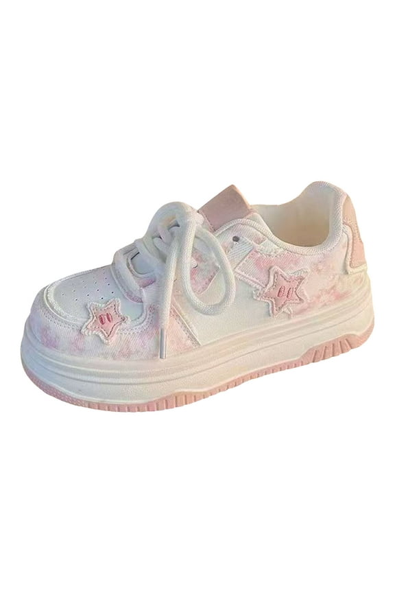 Girls School Shoes Girls Sneakers for Kids Shoes Fashion Lightweight Breathable Running Athletic Size 2.5 (Light Pink,Big Kids 2.5)