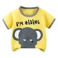 thumbnail image 1 of Gubotare Girls Shirts Girls' Short Sleeve Shirts for Kids Crewneck Cute Casual Tee Blouse (Yellow,Size 12-18 Months), 1 of 3