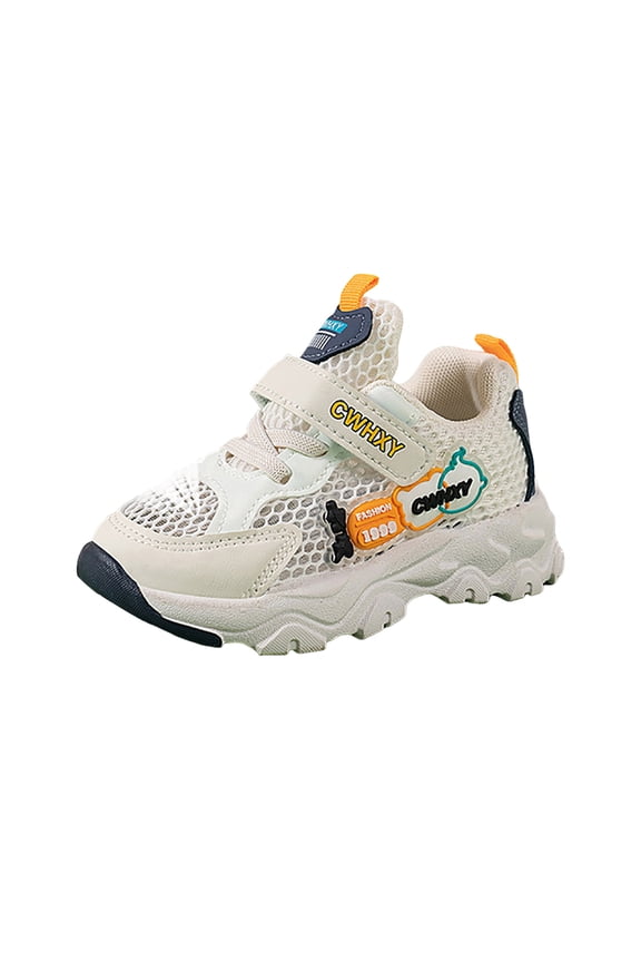 Girls Shoes Baby Girls Sneaker Soft Anti-Slip Sole Walkers Shoes Size 3 (Beige,Big Kids 3)