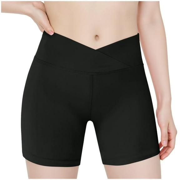 Gubotare Girls Shorts Girls Athletic Shorts High Waisted Dance Shorts Comfy Workout Gymnastics Shorts Size 7-8 (Black,7-8 Years)