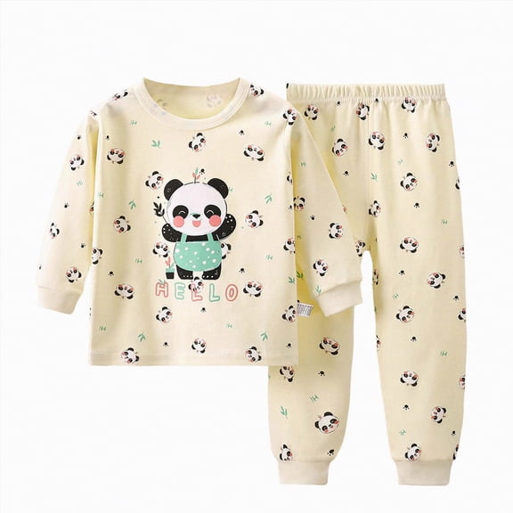 Gubotare Girls' Sleepwear Baby Long Sleeve Pajama Sets, Toddler Boy Girl 2-Piece Sleepwear 4T 5T (Yellow,4-5 Years)