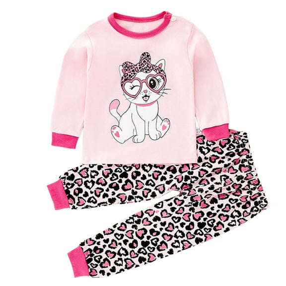 Gubotare Girls' Sleepwear Little Girls Pajamas Sets Toddler Girls Pjs Sleepwear Sets Size 4T 5T (Pink,4-5 Years)