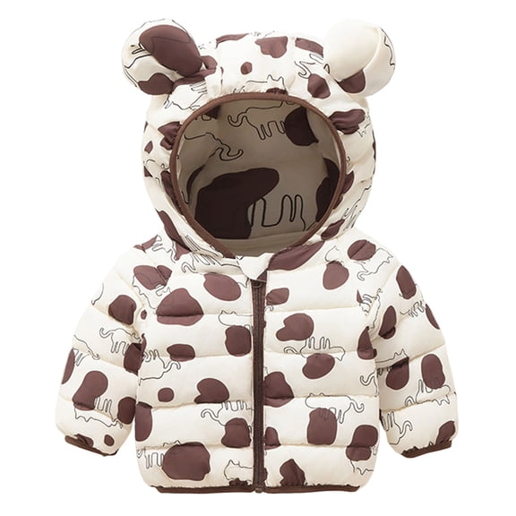 Gubotare Girls Snow Jacket Baby Puffer Jacket Hooded Light Winter Coats Zipper Up Down Coats Outwear for Toddler Boys Girls 3T 4T (Beige,3-4 Years)