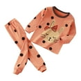 thumbnail image 1 of Gubotare Girls Soft Pajamas Girls Pajamas Toddler 2 Pieces Kids Sleepwear Clothes Long sleeve Sets Size 3T 4T (Orange,3-4 Years), 1 of 4