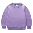thumbnail image 1 of Gubotare Girls Striped Color Block Sweatshirts Kids Crewneck Long Sleeve Pullover Tops Shirts for Girls (Purple,18-24 Months), 1 of 2
