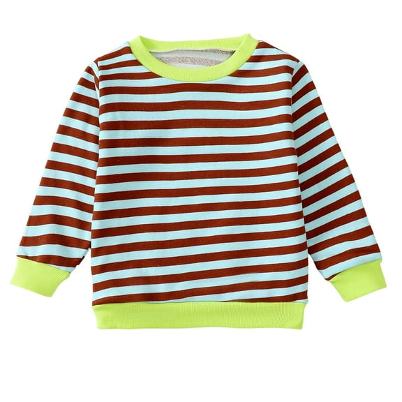 Gubotare Girls Striped Tees Baby Little Girls Long Sleeve Shirts Turtleneck T-Shirt Tops Basic Solid Color Blouse Outfit for Toddler Kids Girl Size 18 24 Months (Blue,18-24 Months)