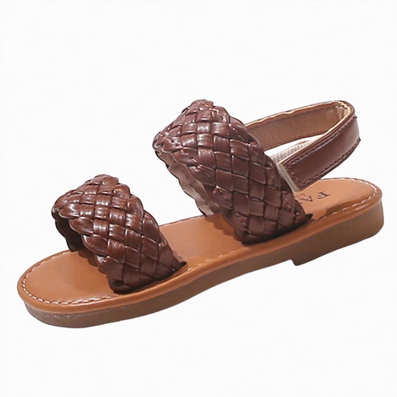 Gubotare Girls Summer Sandals Baby Girls Boys Sandals Summer Flowers Shoe Rubber Sole Leather Mesh Infant Toddler Walkers Princess Dress Outdoor Shoes Size 9 (Brown,Toddler 9)