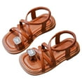 thumbnail image 1 of Gubotare Girls Summer Sandals Toddler Girls Cute Sandals Kids Fashion Lightweight Non-slip Athletic Comfy Sandals Shoes,Brown Little Kids 13, 1 of 9
