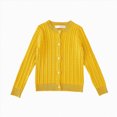 thumbnail image 1 of Gubotare Girls Sweater Cardigan Girls Cardigan Kids Cardigan Sweater Long Sleeve Toddler Girl Soft Knit Cardigan Size 6-7 (Yellow,6-7 Years), 1 of 5