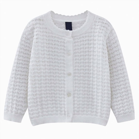 Gubotare Girls Sweater Girls Cute Cardigan Kids Cardigan Sweater Button up Knit Cardigan Children 3T 4T (White,3-4 Years)